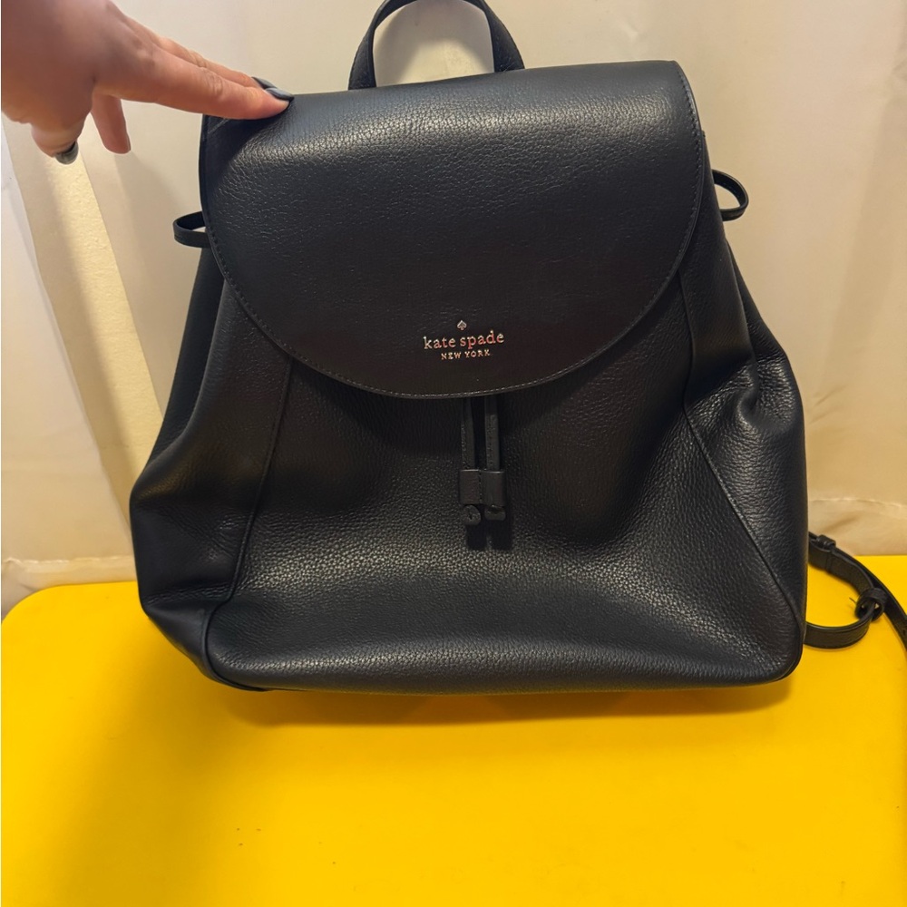Kate Spade Black Leather Backpack